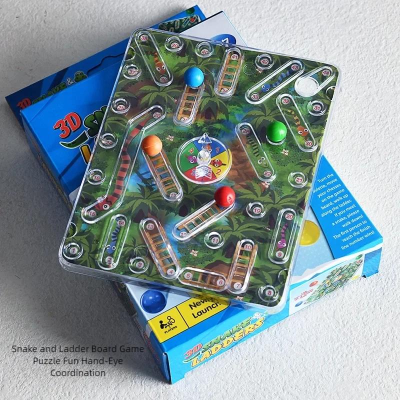 3D Snake and Ladder Board Games Toys Multiplayer Party Table Games Chessboard Parent-child Interactve Battle Desktop Games Toys