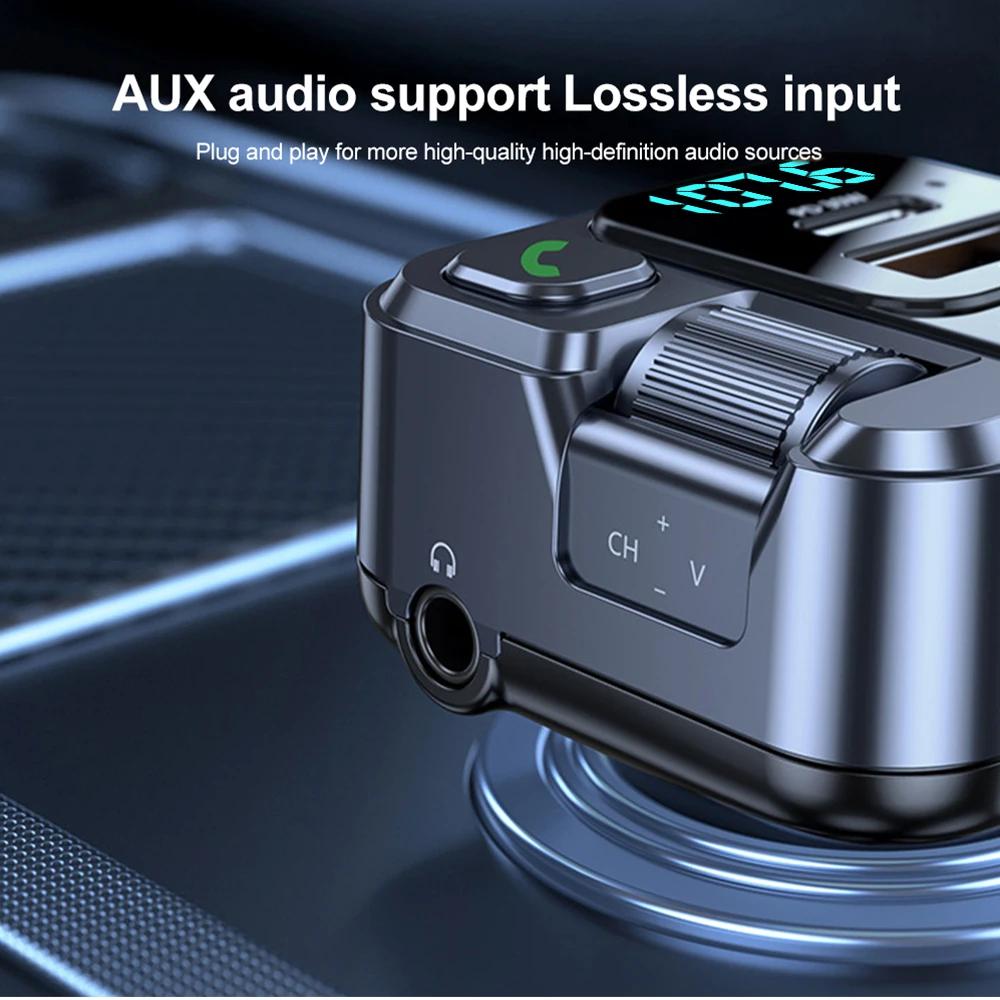 Car Bluetooth Receiver USB U Disk Read PD20w Fast Charging Digital Display Car Mobile Phone Adapter FM Transmiter For Cellphones