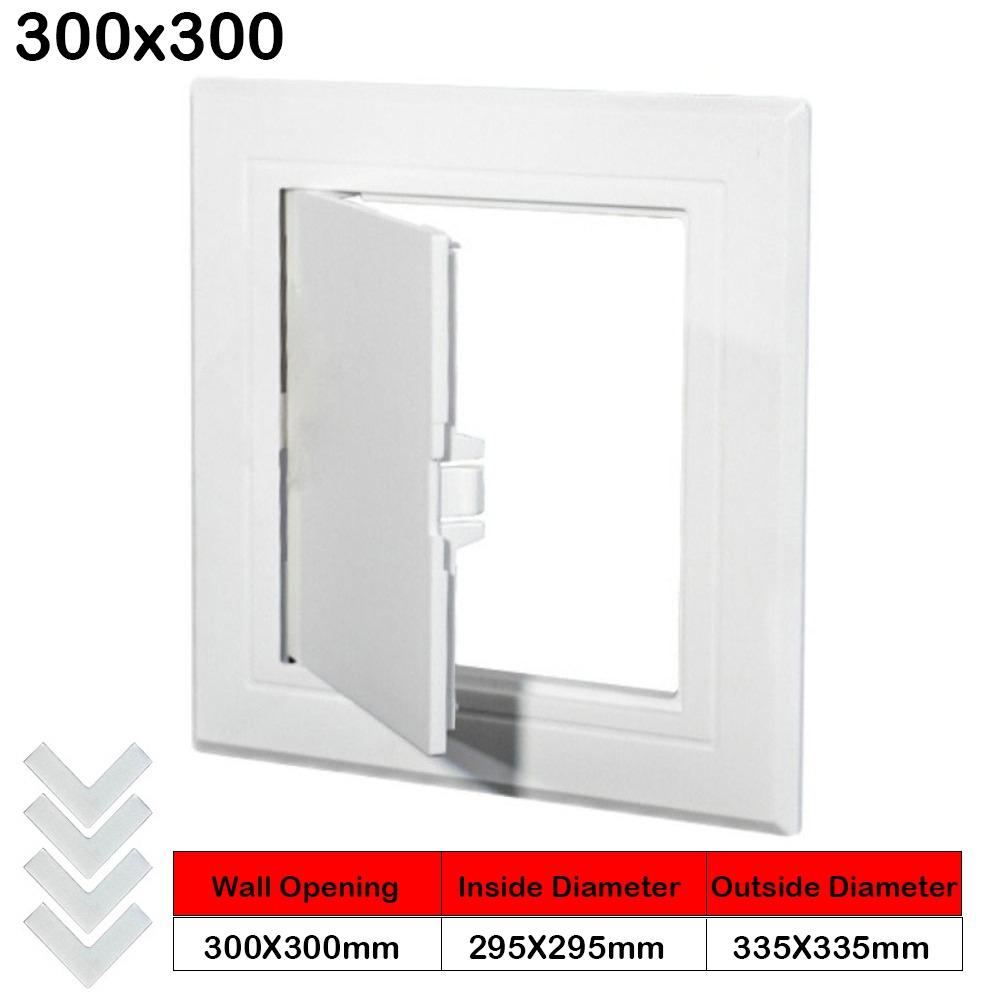 Mew White Access Panel Door Plastic Self-adhesive Opening Flap Cover Plate Hinged Access Hatch Doors Wall Ceiling