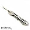 [STERLING SILVER 925] Feather Silver Necklace Pendant Chain AMTHANE-005
