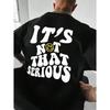 To nie jest takie poważne Stawianie czoła z uśmiechem Męskie ubrania Oversize T-shirty Letnia oddychająca koszulka Hip Hop Bawełniana koszulka