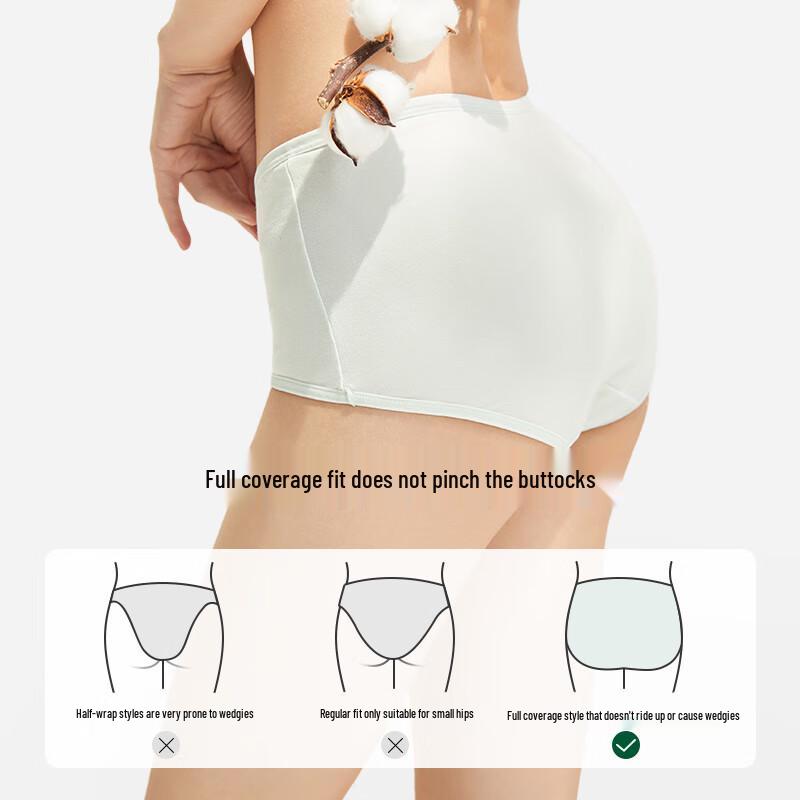 Women's Mid-Waist Xinjiang Cotton Briefs (3-Pack)