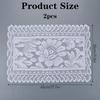 2 Pcs Rectangle Lace Placemats for Tables, Handmade Crochet Doilies Vintage Floral Embroidered Table Runners for Wedding Tea Party Home Decor, 12x17