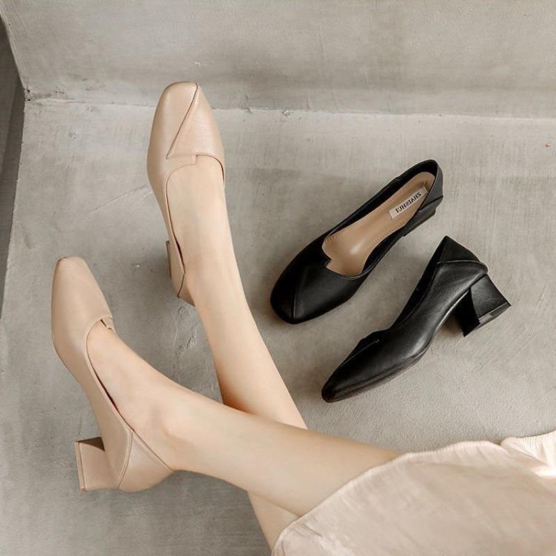 Hot-selling Autumn New Soft Leather Retro Shoes Flat Single Shoes Women's Velcro Non-slip Comfortable Women's Shoes