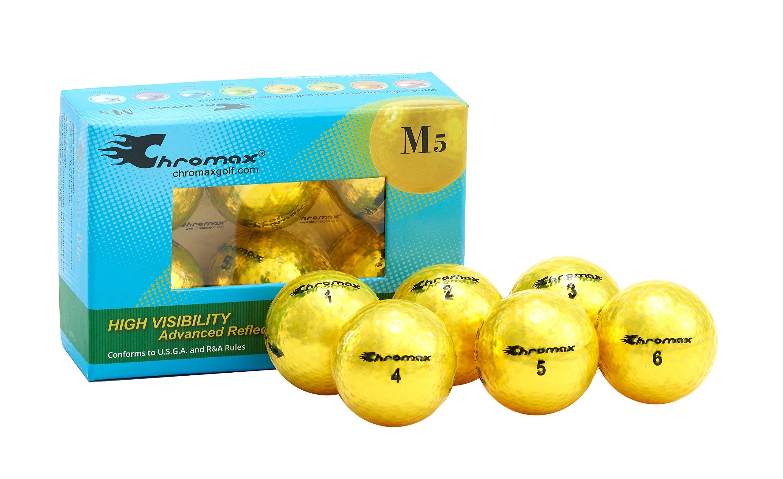 

Мячи для гольфа Chromax Metallic M5, цветные, желтые (6 упаковок) жёлтый