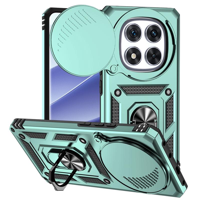 Nárazuvzdorné pouzdro Armor s magnetickým držákem a prstenem pro Xiaomi Redmi Note 14 Pro 4G Pro+ Plus 5G s krytem objektivu pro Redmy Note14 Note14Pro