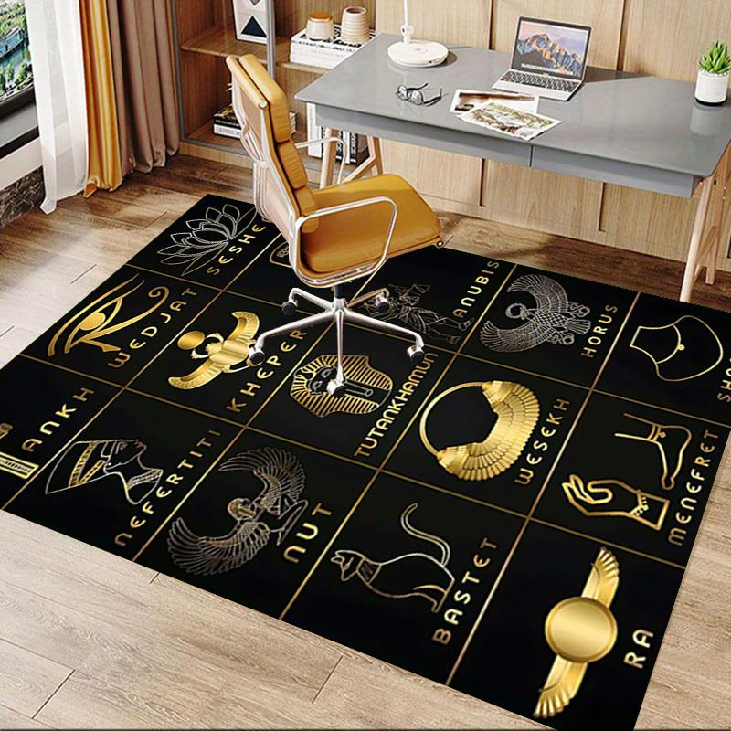 1PC Egyptian symbols Anti-slip carpet, suitable for Office, bedroomand playrooms. It can also be used as a sofa footrest cover-R57