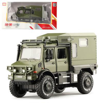 1/32 Escala Benz Unimog Liga Modelo de Carro com Som e Luz, Pull Back Modelo de Carro para Crianças Brinquedos Festa Presentes Colecionáveis