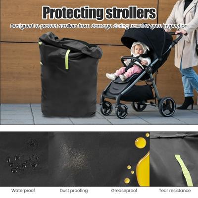 Bolsa Grande para Carrinho de Bebê para Viagem de Trem e Avião Tecido Oxford 420D Impermeável Bolsa de Armazenamento para Carrinho de Bebê para Check-in no Portão com Alça Ajustável