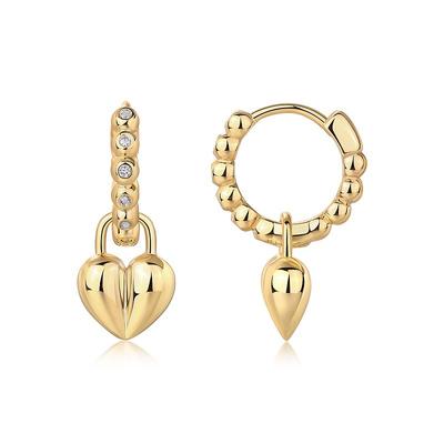 Orecchini a Lobo a Forma di Cuore in Moissanite per il Senso Premium da Donna Vento Ins Orecchini Dorati Orecchini in Argento S925