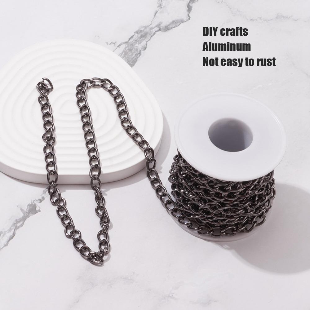 Black Plated Curb Chain Oval Links Chain Roll Jewelry Tools Chain Spool  DIY Crafts