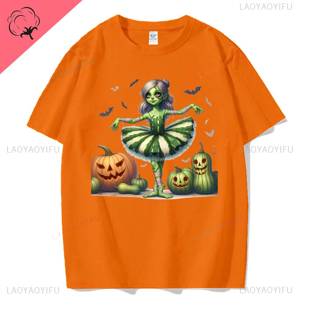 Halloween Familj Matchande T-shirts Söta Spöklika Halloween Party T-shirts Pumpatryck Kortärmade Kläder Mode Trend T-shirts