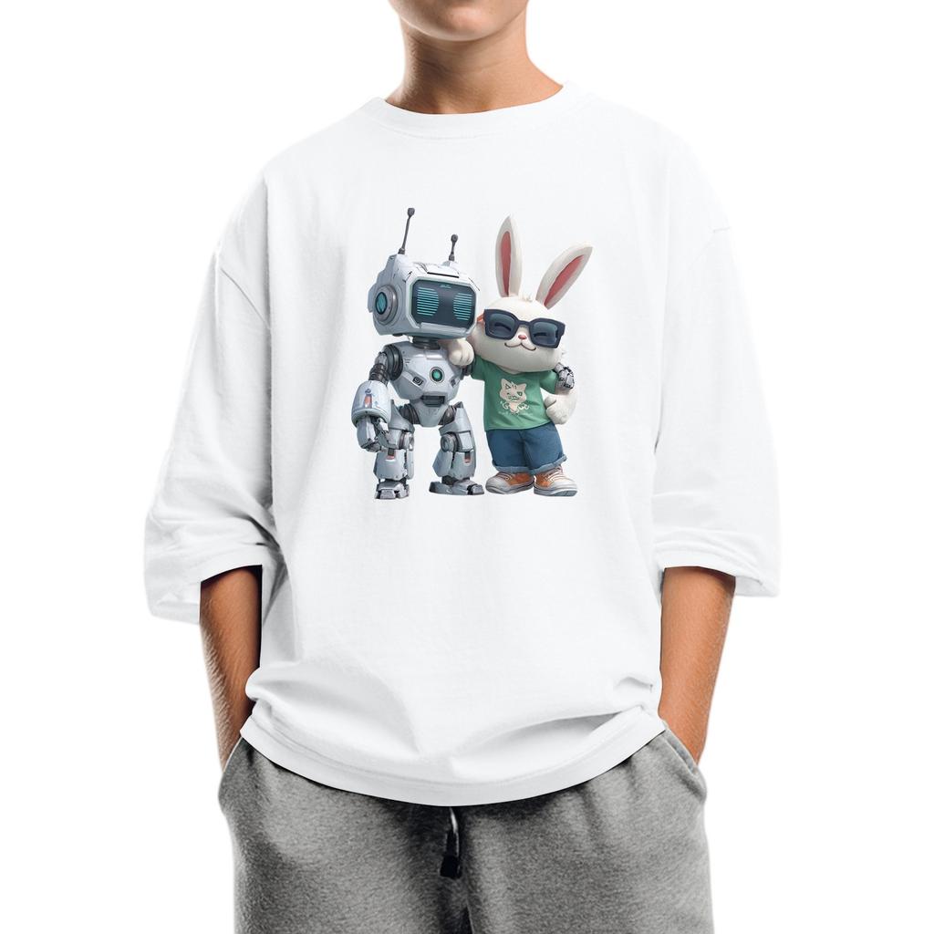 Children's Fashion Printed Round Neck Seven Sleeve Top Casual T-Shirt