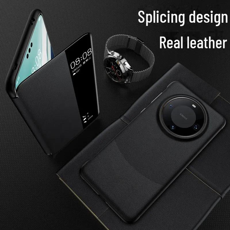 Recommended Magnetic Flip Cover for Huawei Mate60 Pro; All-inclusive, Smart Sleep Leather Case.