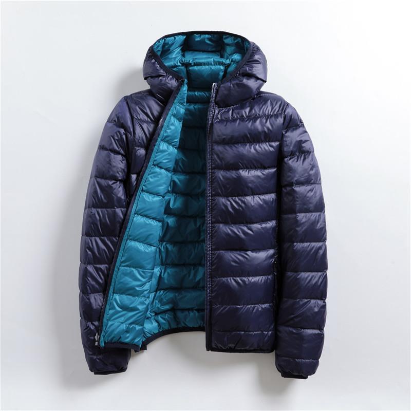 Light down jacket women's light short hooded light double-sided wear double-sided wear jacket new year