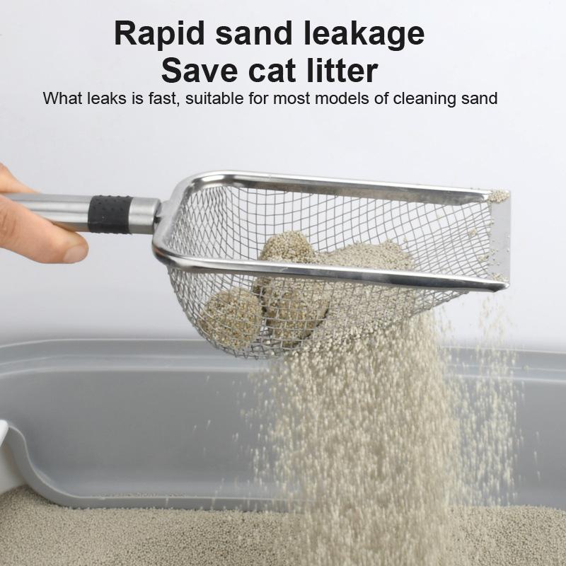 Haustier-Reinigungswerkzeug, Metall-Aluminium-Legierung, Katzenstreuschaufel, Edelstahl, langlebiger Griff, Haustierkotschaufel