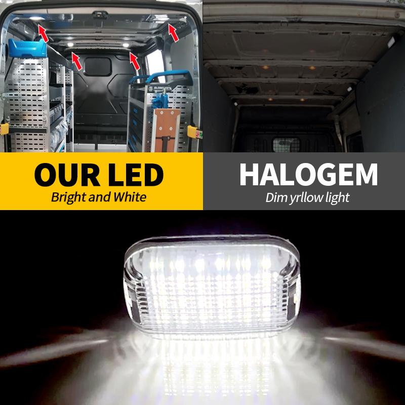 2PCS For Ford Transit 150/250/350/350 HD Van 2015-2026 Transit Connect 2014-2026 White LED Interior Roof Dome Light for Cars
