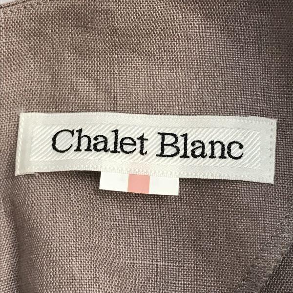 Chalet Blanc vintage linen short sleeve blouse women's L beige(USED)
