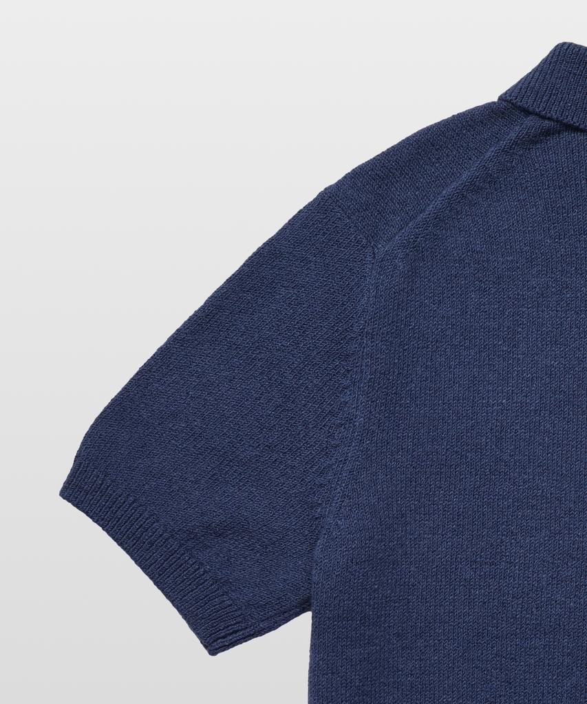 MANNERGRAM Upw Washable Cotton Polo Short Sleeve Knit Peacock Blue