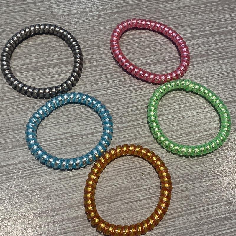 10 buc/set Elastice de păr tip arc de sârmă de telefon pentru femei, culori solide, elastice de păr pentru fete, elastic de păr tip scrunchie telefon