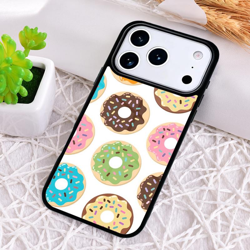 Candy Creamy Pink Donut Sprinkles Phone Case for iPhone 17 Air 16 15 11 12 14 13 Pro Max Shockproof Cover