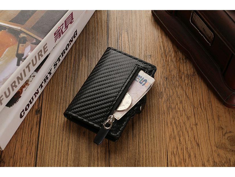 RFID Carbon Fiber Multi-Card Wallet - Anti-Demagnetization, Multi-Functional Credit Card Holder