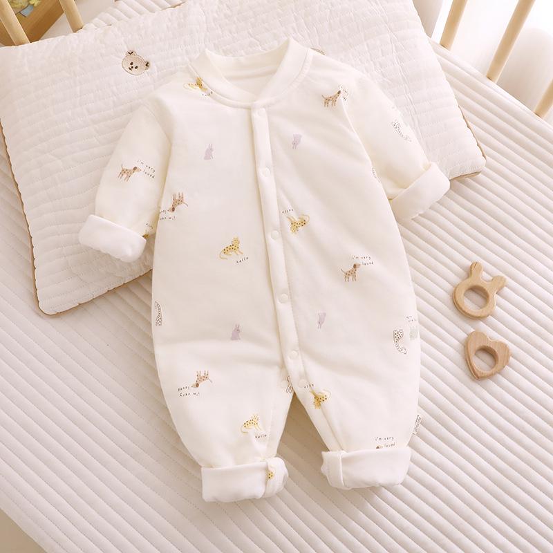 Baby Quilted Cotton Onesie - 40g, Thin, Warm Pajamas for Autumn/Winter