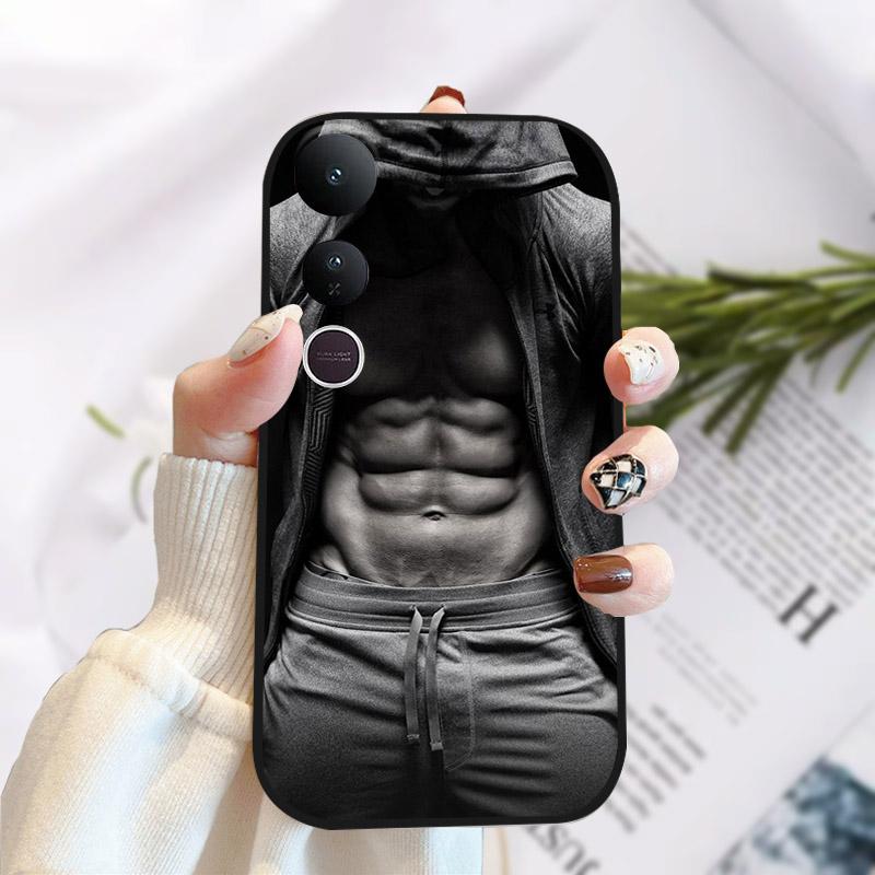 For Vivo V50 Lite 5G Case Fashion Luxury Printed Black Matte Soft TPU Silicone Bumper Cover For Vivo V50Lite 4G Phone Case Funda