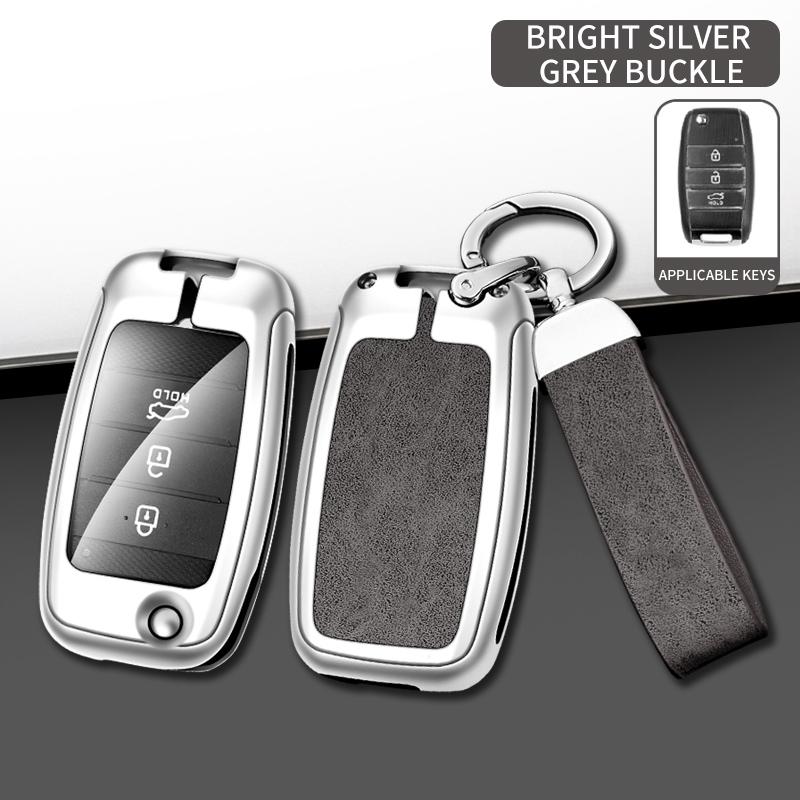Interior Mouldings Zinc Alloy Leather Car Key Case Cover Shell For Kia Carens Ceed Rio 3 Sportage Optima Sorento Cerato Soul For