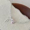 Banyan Tree S925 Silver Ballet Bowknot Necklace with Pink Diamond and Pearl