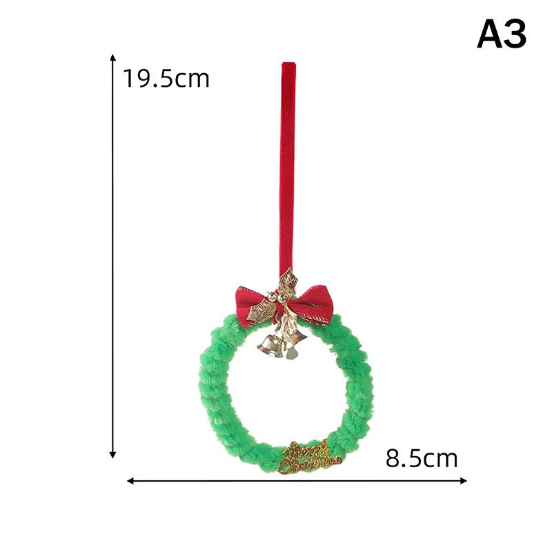 Merry Christmas Wreath Pendant With Bell Car Door Hanging Decoration Xmas Party Christmas Tree Decor Accessories