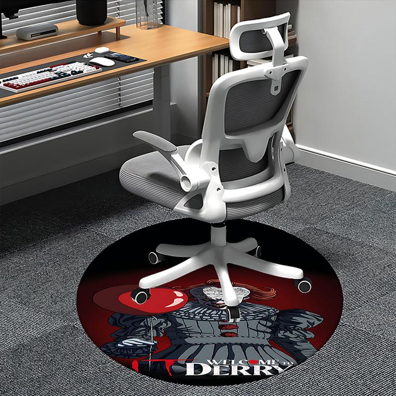 

Pennywise IT Round Chair Mat Welcome to Derry Clown Carpet for Home Decor, Office, Living Room, Bedroom, Gift Idea0126b 80cm by 80cm