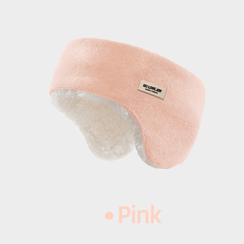 

Зимние теплые флисовые вязаные наушники ветрозащитные морозостойкие наушники унисекс простые мягкие удобные наушники-повязка на голову для сна ночью One Size розовый