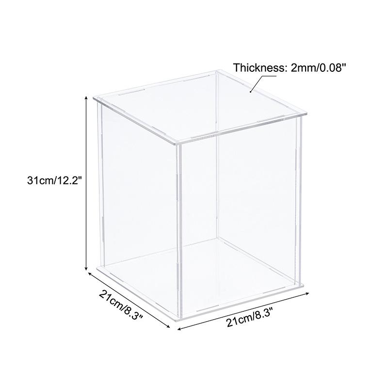 Clear Acrylic Display Box Case Countertop Organizer Stand Assemble Dustproof Showcase for Figures Toys Collectibles Crafts