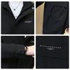 2025 Men's Casual Stand-up Collar Jacket - Spring/Autumn Korean Style, Solid Color, for Middle-aged and Young