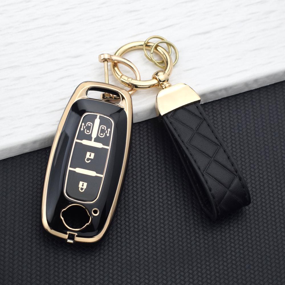 TPU Key Cover for Nissan Rogue X-Trail T33 Qashqai J12 Kicks Ariya Altima Juke Bluebird Sylphy 4 Buttons Anti-Scratch Key Holder