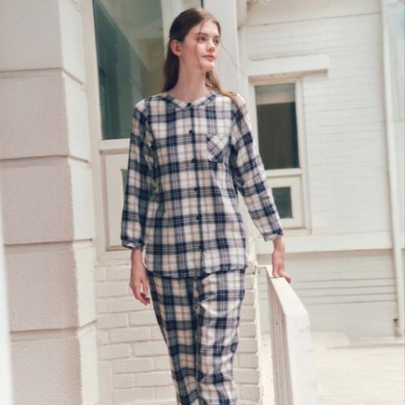 Venus Brushed Check Easy Fit Couples Bottoms Set Vep3963mvep3963w