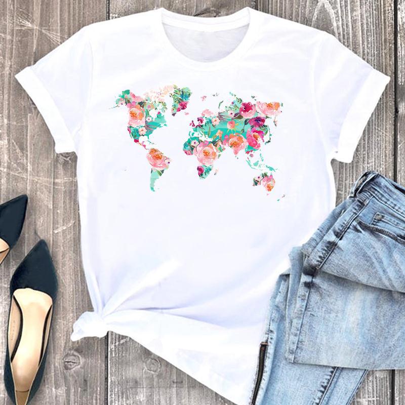 Casual Cats Blackjack Graphics Womans T-Shirt 90S Summer Shirts Short Sleeve O-Neck Blouses Female Crop Tops Clothing