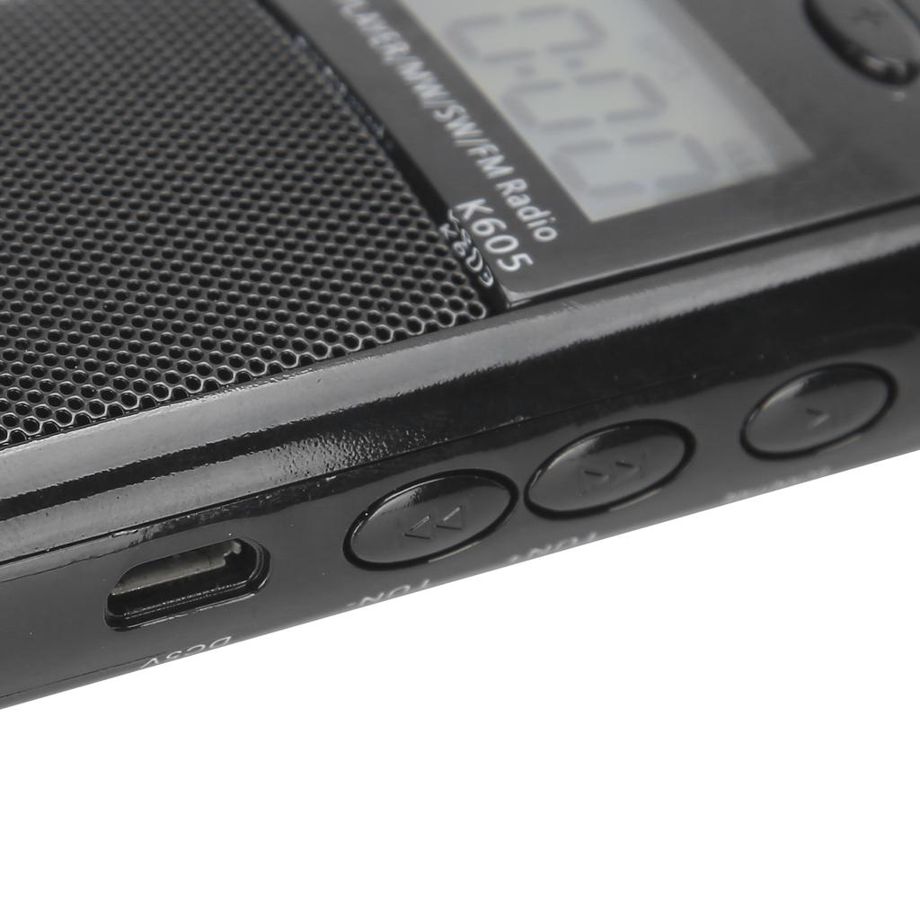 K‑605 Mini MP3 Player FM/SW/MW Digital Tuning Radio Receiver LCD Display with Earphones