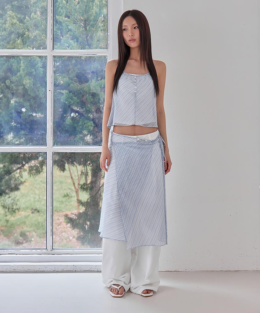 Leondeondada Nylon Pintuck Balloon Slacks, White