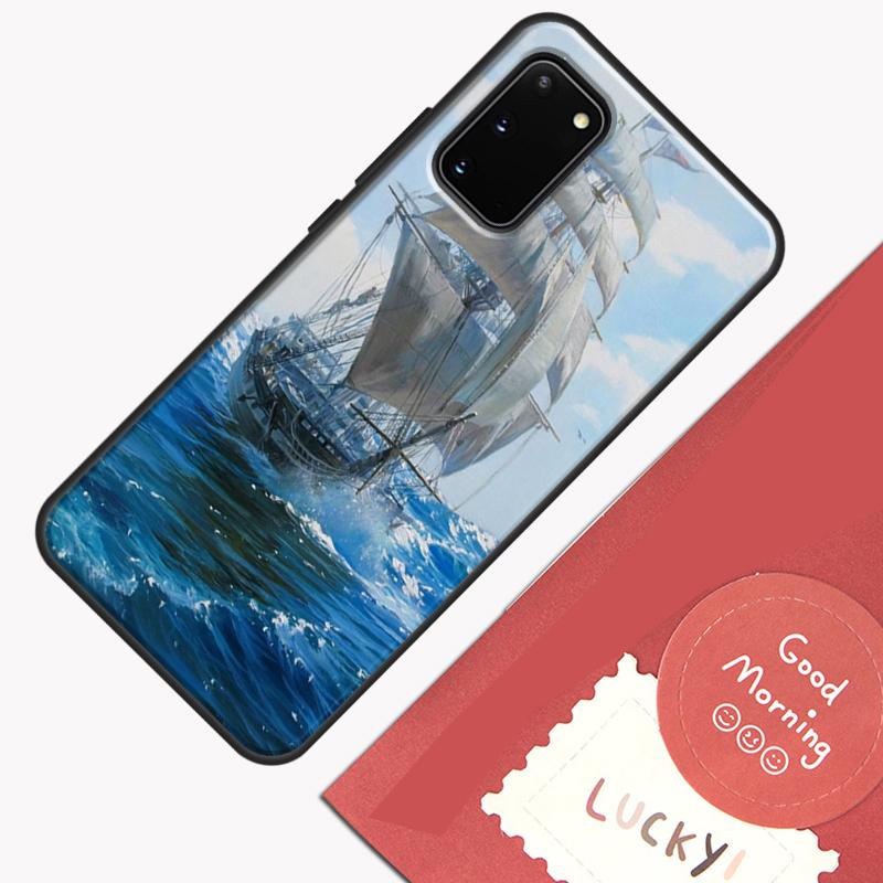 Sailing Pirate Ship Boat Phone Case For Samsung Galaxy S25 S24 S20 S21 S22 S23 Ultra S9 S10 Plus S25 FE Cover Shell
