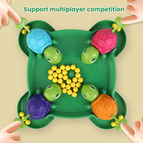 Hungry Turtle Board Game with Chessboard Beads 4 Players Interactive Turtle Eating