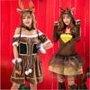 Christmas Reindeer Women Costume Fashion Cosplay Party Deer Fancy Outfit Dress