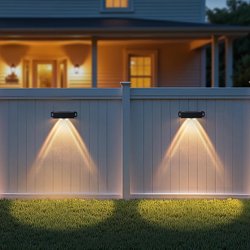 1-4 Lens Brighter Solar Fence Lights Outdoor 4 Pack Wall Light Waterproof Garden Lamp Solar Powered for Outside Pathway Yard