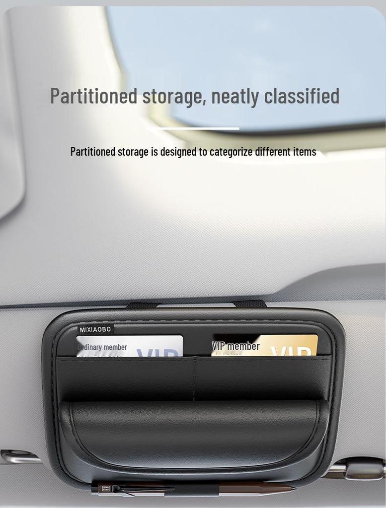 Universell bilvisir solbrilleholderklemme - Multifunksjonell brilleetui og oppbevaringsboks