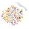 100 Stück Bunte Silikonperlen 15mm DIY Großloch Runde Bastelperlen für Armbänder Halsketten