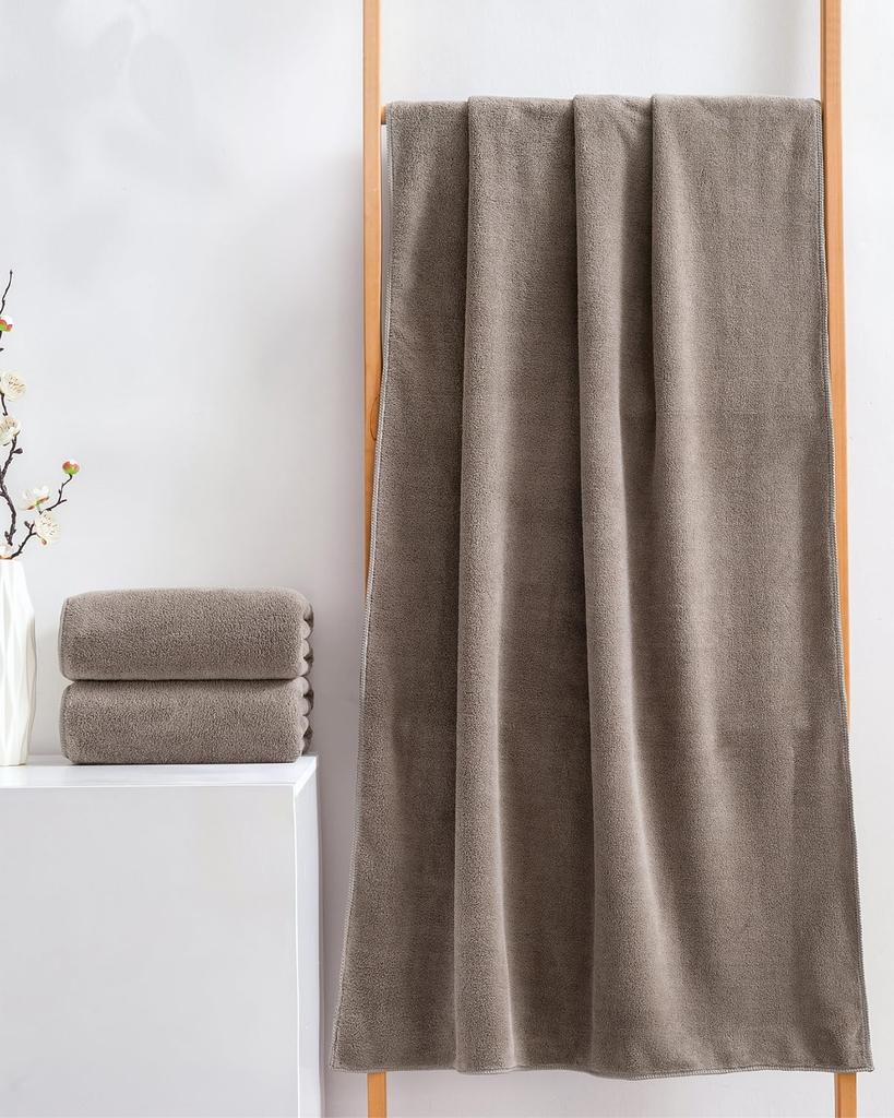 Lumimi Bath Towel Set of Large Hotel Soft Suitable for and Professional Durable for After Bath Supplies 6, Gray-Brown, Approx. 70140cm, Absorbent,