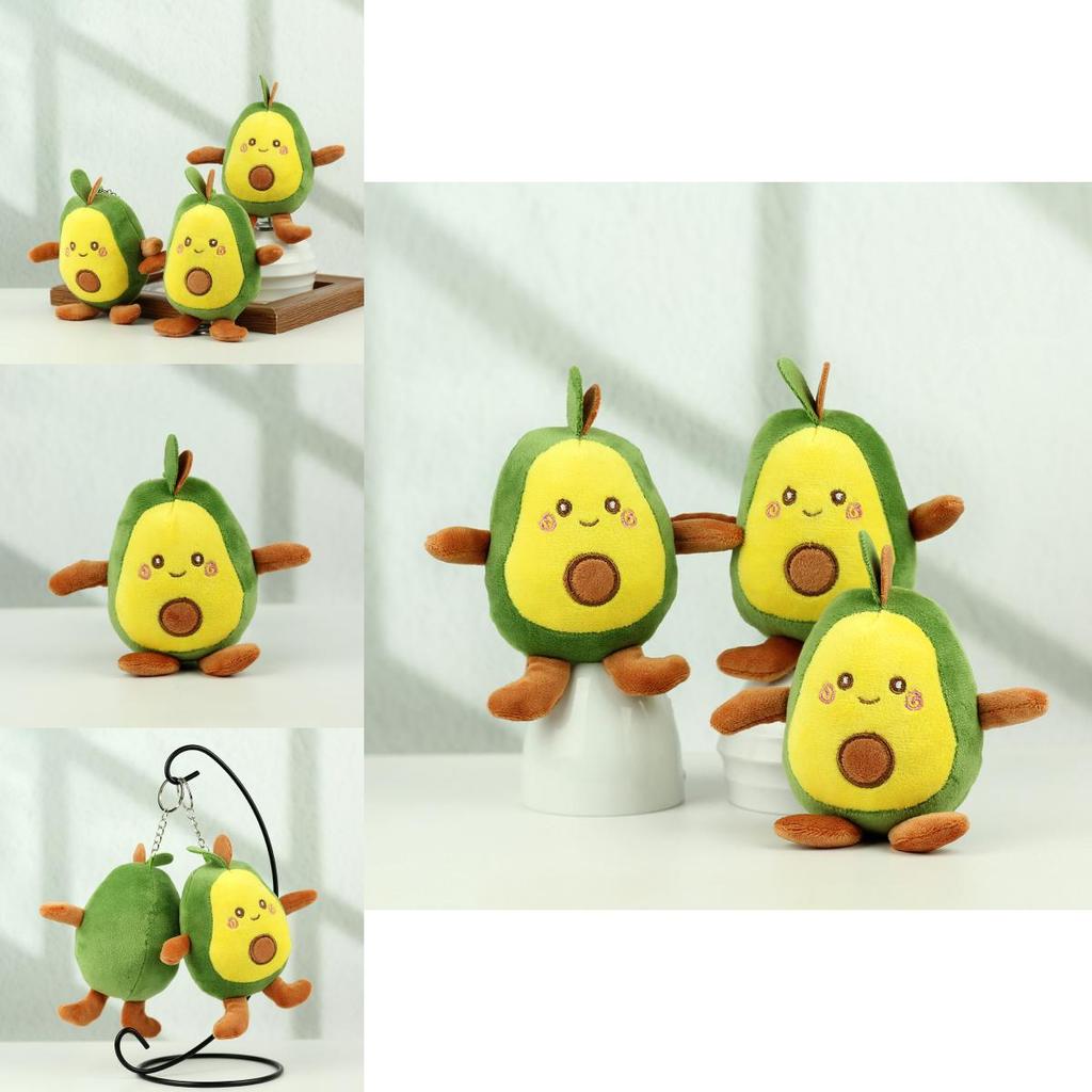 Delightful Four-inch Avocado Plush Doll Keychain Essential Cute Bag Decoration For Kids