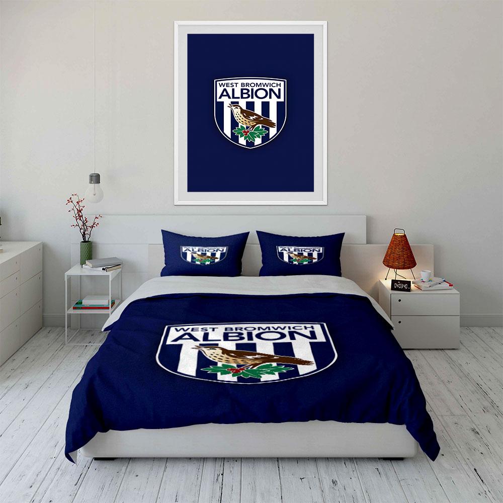 Logo del West Bromwich Albion. Set lenzuola Set copripiumino Copripiumini Federe(1*Copripiumino 2*Federe senza imbottitura piumone)