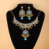 Vintage Ethnic Rhinestone Necklace & Earrings Set